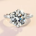 thumbnail image 4 of 5 Carat D Color VVS1 Moissanite Diamond Rings for Women, S925 Sterling Silver 18K Gold Plated Classic Six-Claw Engagement Rings for Women - Wedding Valentine's Day Birthday Gift with Certificate, 4 of 9
