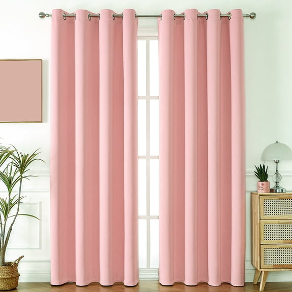 Namzi 1‑Piece Room Darkening Curtains 132×214cm, Polyester Light‑Blocking Window Drape, Modern Home Window Decor Curtain,Pink