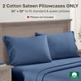 thumbnail image 4 of California Design Den 600 Thread Count Standard Pillow Cases, Set of 2 100% Cotton Sateen, Fits all Standard or Queen Pillows, Royal Navy Blue, 4 of 9