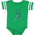 thumbnail image 3 of Inktastic Ovarian Cancer Awareness Teal Ribbon Made of Hearts Boys or Girls Baby Bodysuit, 3 of 5