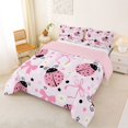 thumbnail image 2 of Manfei Sweet Bowtie Full Size Comforter Sets,Ladybug Daisy Bedding Comforter Set,Pink Reversible,3-Piece,1 Comforter and 2 Pillowcases, 2 of 7
