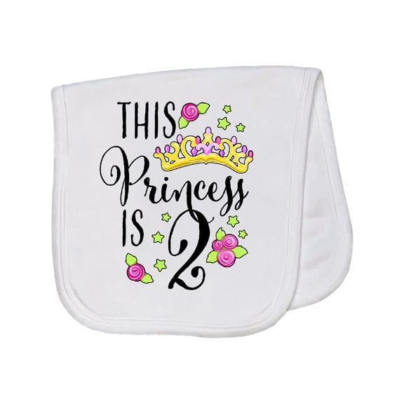 Inktastic This Princess is Two Second Birthday Baby Burp Cloth