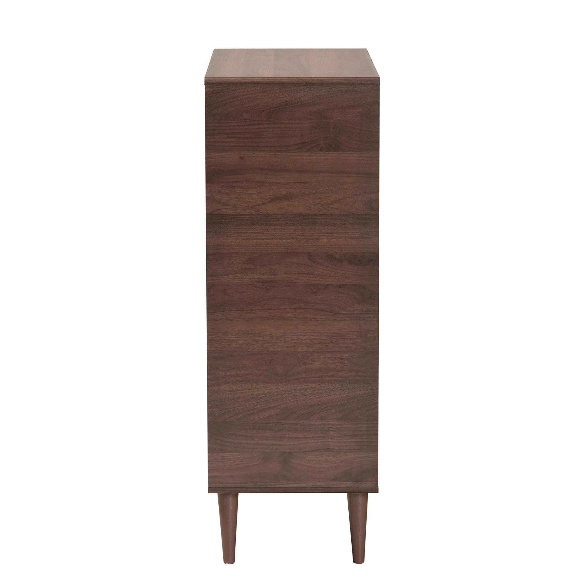 Baxton Studio Graceland Mid-Century Modern Transitional Walnut Brown Finished Wood 2-Drawer Nightstand