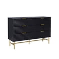 thumbnail image 1 of Cómoda Cajonera Harlem Relan Diseño Acanalado con 6 Cajones Negro y Dorado, 1 of 8