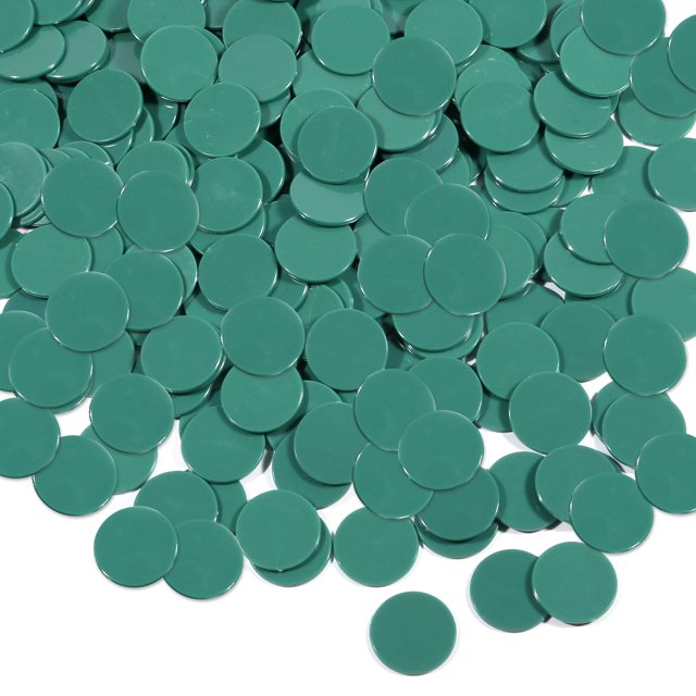 Coopay 300 Piezas Contadores de Aprendizaje de Plástico Discos de Conteo de Fichas de Bingo Marcadores para Práctica de Matemáticas y Fichas de Juego de Fichas de Póquer 1 Pulgada (Estilo Verde 1)