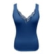 thumbnail image 3 of Playeras,Blusas y Tops,Ropa para Mujer Cropped Tank Top Camiseta de tirantes de encaje sin espalda informal sin mangas con estampado floral y cuello en V a la para mujer (Blue, S), 3 of 5