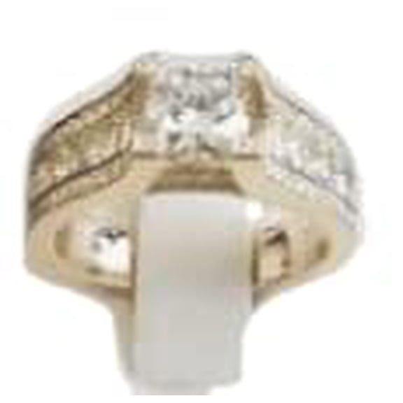 HeartsAndYou 5ct Round Moissanite Accent Cocktail Tension Solitaire Ring 18k Yellow Gold over Silver