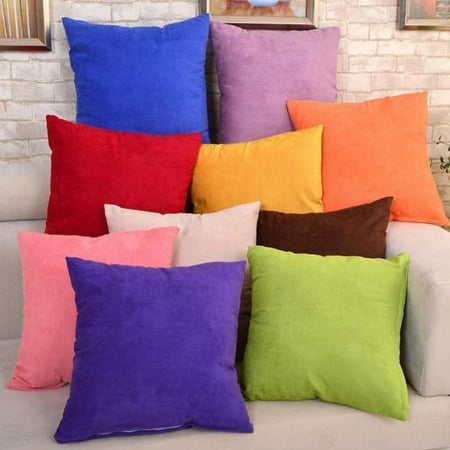Bedroom Cushions Sale Akozon Throw Pillow Covers Sets Suede Cushion Cases for Couch Sofa Bed Bedroom Soft Comfortable Solid Decorative Car Decoration, 45cm x 45cm/18 x 18in ()