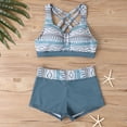 thumbnail image 4 of Trajes de baño Amzcrzy Tankini para mujer, bikini para mujer, traje de baño dividido con estampado grande, falda de bikini, traje de baño dividido, traje de baño negro, XL, 4 of 6