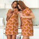thumbnail image 4 of Balery Cartoon Hot Dog Camisón de manga corta con cuello redondo para mujer, cómodo y elegante., 4 of 6