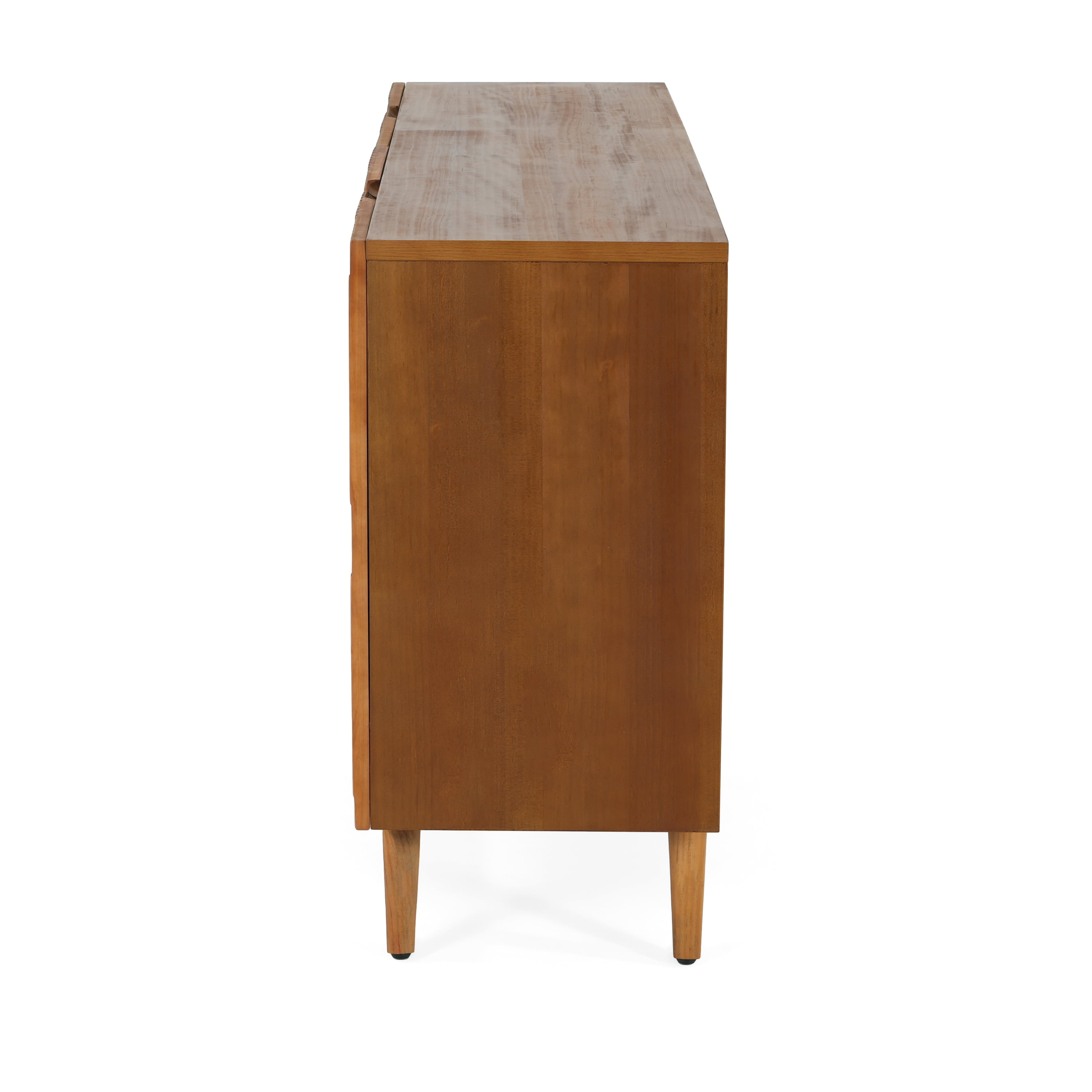 Euroco 59.8" Buffet Sideboard Cabinet,Wood Coffee Bar Station Table with 4 Doors and Adjustable Shelves,Modern Cupboard for Kitchen, Livingroom,Brown