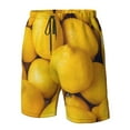 thumbnail image 5 of Kdxio Ripe Yellow Lemon Pattern Mens Casual Shorts - Drawstring Summer Beach Sports Shorts for Men, 5 of 9