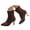 Coffee, variant on Fashion Breathable Pointed Toe High Heel Mid Calf Boots With Side Zipper Comfortable Daily Walking Shoes for Women Autumn Winter Suede Pull On