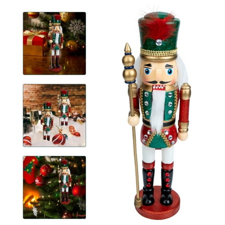 HEMOTON Wooden Nutcracker Figurine for Decor Multi Color Craft Beautiful Home Adornment 6.5 Inches