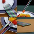 thumbnail image 3 of ReaNea 10 Pairs Rainbow Reusable Chopsticks, Stainless Steel Metal Chop Sticks, Japanese Chinese Korean Chopstick 8.9", 3 of 8