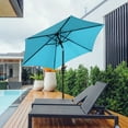 thumbnail image 4 of Ainfox 7.5ft Blue Outdoor Market Patio Umbrella with Push Button Tilt and Crank, Waterproof UV Protection, 4 of 9