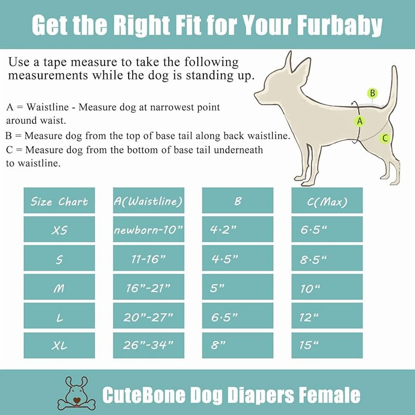 Dog Diapers Female Washable Small Medium Large 3 Pack Reusable Doggie Diapers Puppy Period Pants for Doggy Heat Cycle Peeing D14S