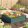 thumbnail image 6 of Outsunny 4' x 4' x 1' Galvanized Raised Garden Bed, Planter Raised Bed with Steel Frame for Vegetables, Flowers, Plants and Herbs, Green, 6 of 9