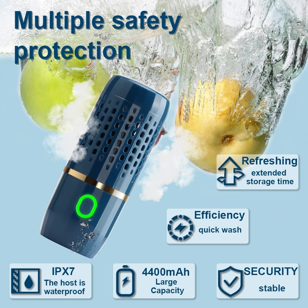 SUTENG Fruit and Vegetable Washing Machine,Kitchen Gadget Portable Fruit Cleaner Device in Water-Fruit and Vegetable Cleaner for Cleaning Fruit, Vegetable, Tableware (Green)