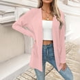 thumbnail image 3 of Sahpxhe Women's Cardigans Mid Length Open Front Long Sleeve Loose Fit Casual Outerwear with Pockets Classic Soft Cardigan Tops Pink L, 3 of 6