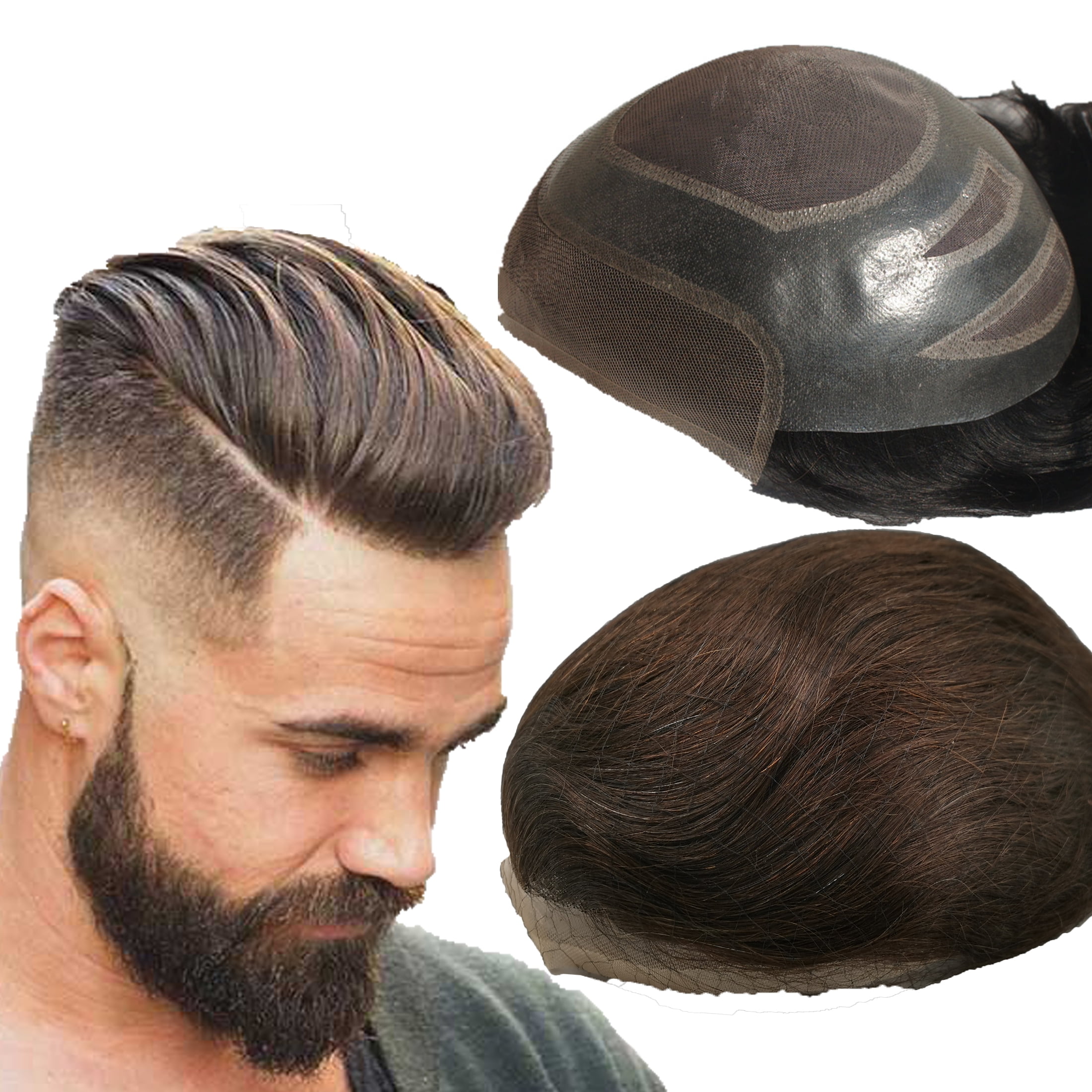 Toupee for men Hair pieces for men NLW European human hair