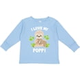thumbnail image 3 of Inktastic Cute Sloth I Love My Poppi with Green Leaves Boys or Girls Long Sleeve Toddler T-Shirt, 3 of 5