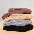 thumbnail image 3 of 5 Pair Socks Breathable Stretchy Free Size Fluffy Men Crew Socks For Men Women, 3 of 4