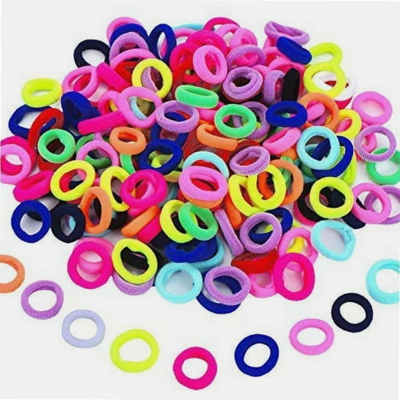 100 Pieces Elastic Hair Ties Mini Hair Bands Tiny Rubber Bands Colored Girls Ponytail Holders for Baby Kids