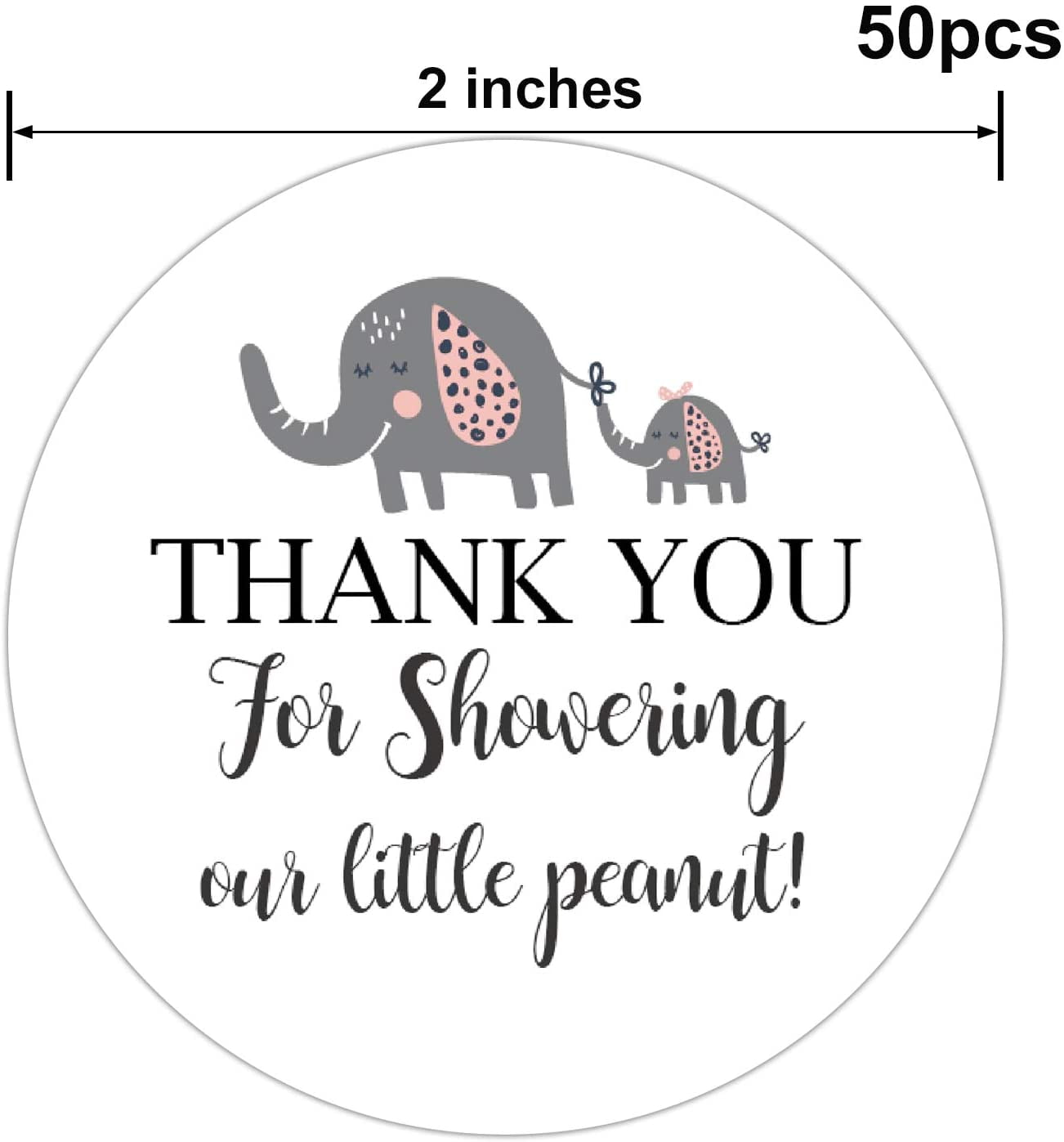 Personalized New Baby Elephant Party Favor Labels, 2 Designs, 30 stickers per page, LABELS ONLY :