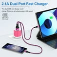 thumbnail image 2 of Type C Charger Fast Charging, USB C Charger Block, 2 Pack Dual Port Wall Charger Adapter w/ Type C Cable 6FT, USB C Charging Block Power Station USB Brick Cube Compatible for Samsung Android, Pink, 2 of 7