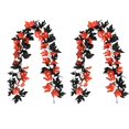 thumbnail image 2 of Halloween Enredaderas de hoja de arce negro 2-Pack | Guirnalda de vegetación artificial para decoración de fiesta de casa embrujada espeluznante | Plástico flexible y seda | 68.9in de largo, 2 of 6
