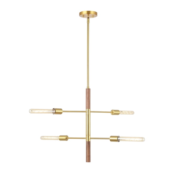 SAFAVIEH Viceroy 4-Light Brass Metal Pendant Light with Shade