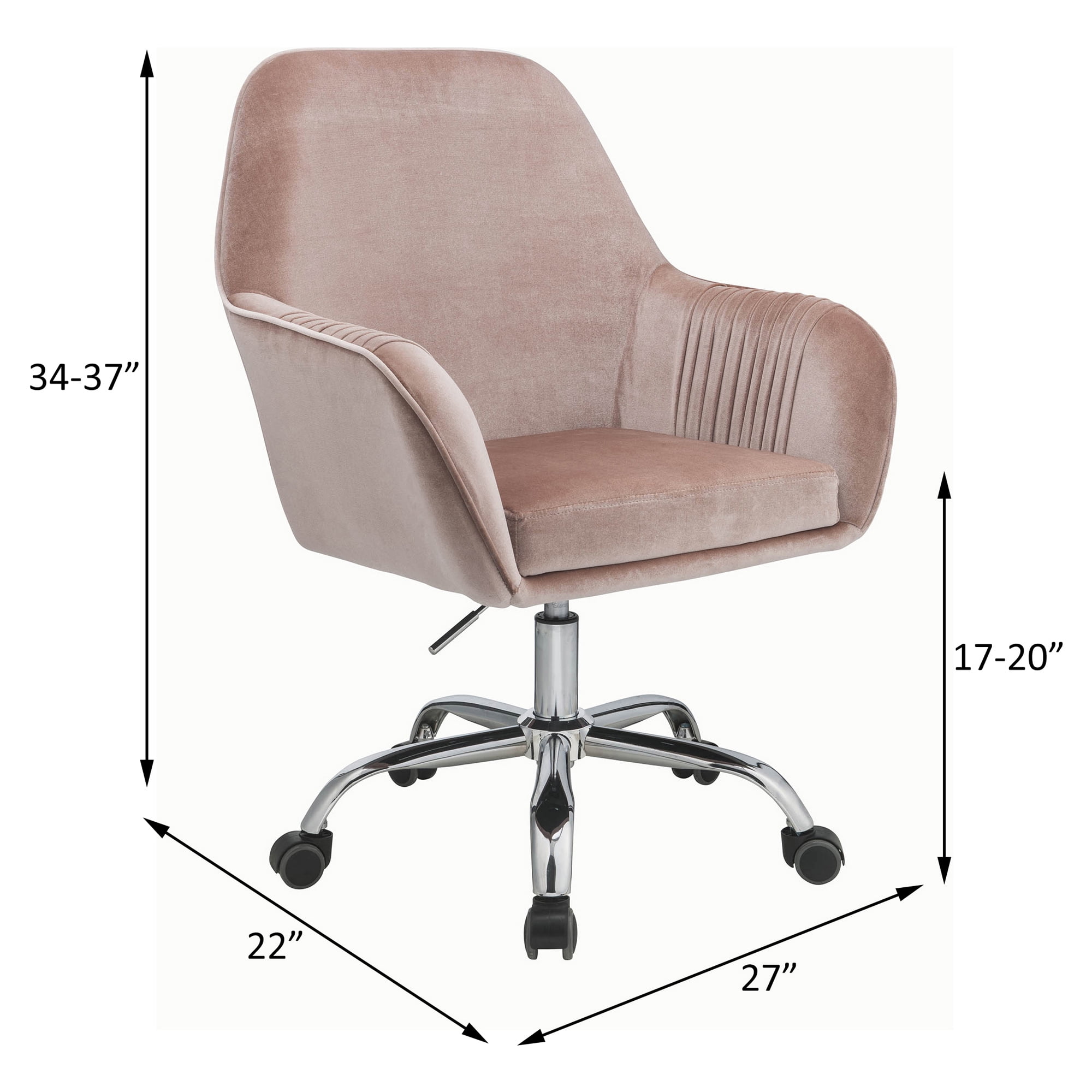 ACME Eimer Office Chair in Peach and Chrome - Walmart.com