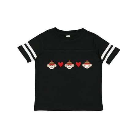 

Inktastic Sock Monkey Heart Border Gift Toddler Boy or Toddler Girl T-Shirt