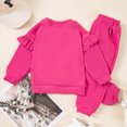 thumbnail image 4 of NOLDARES Baby Girl Clothes Toddler Girl Outfit Crewneck Sweatshirt Long Sleeve Shirt Pants Winter Clothing Set(Hot Pink,5-6 Y), 4 of 6