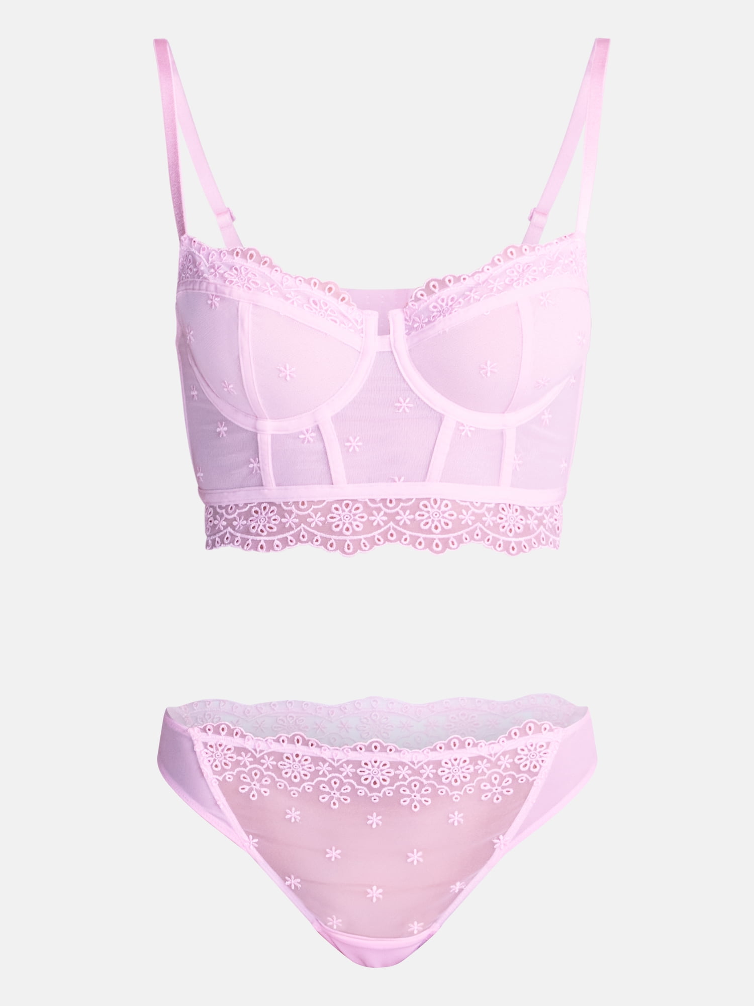 No Boundaries Women's Embroidery Lace Set, Sizes XS-XXXL