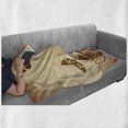 thumbnail image 6 of Animal Soft Flannel Fleece Throw Blanket, 3 Cats Feline Familly Siamese Babies Kittens with Ivy Background, Cozy Plush for Indoor and Outdoor Use, 60" x 80", Tan and Pale Brown, by Ambesonne, 6 of 6