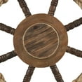 thumbnail image 4 of DecMode Brown Wood Handmade Ship Wheel Wall Decor with Rope and Shell Accents, 4 of 8