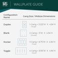 thumbnail image 6 of Rio Salto BRASS Deco Collection Midsize Gold Rocker Wall Plate Outlet Cover Light Switch Cover Plate Architectural Design Premium Heavy-Gauge Metal Finish, 6 of 9