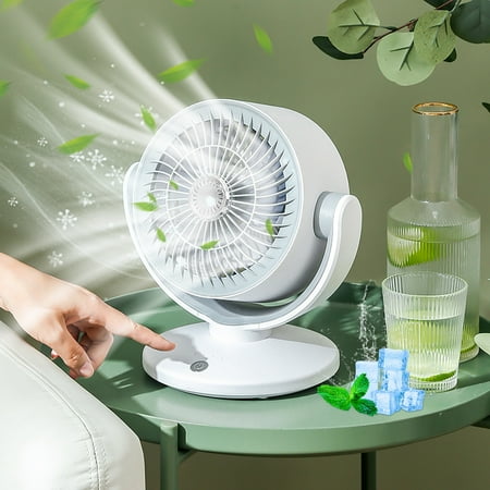 

CaiTeLin Shaking Head Fan Outdoor Camping Portable Folding Dormitory Desktop USB Charging Small Fan(White)