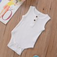 thumbnail image 2 of Newborn Baby Summer Sleeveless Romper Solid Color Ribbed Knit O Neck Jumpsuit, 2 of 8