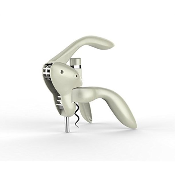 Houdini Lever Corkscrew with Foil Cutter and Extra Spiral (Silver