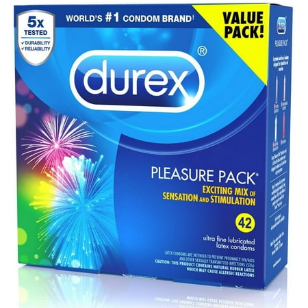 - 3 Pack - Durex Pleasure Pack Natural Latex Condoms 42 ea