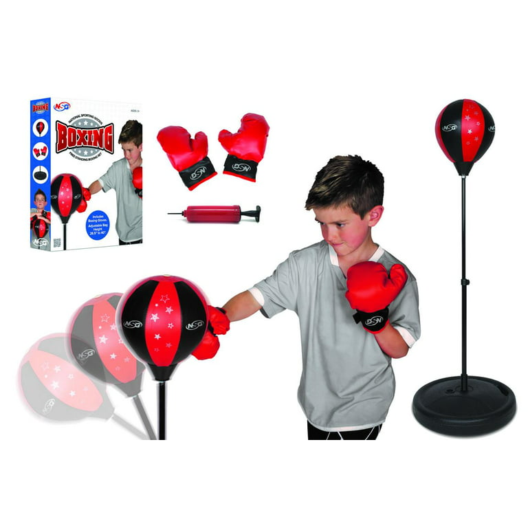 NSG Punching Bag and Boxing Gloves Set for Kids – Freestanding Base  Punching Ball with Spring Loaded Height Adjustable Stand, Junior Boxing  Gloves