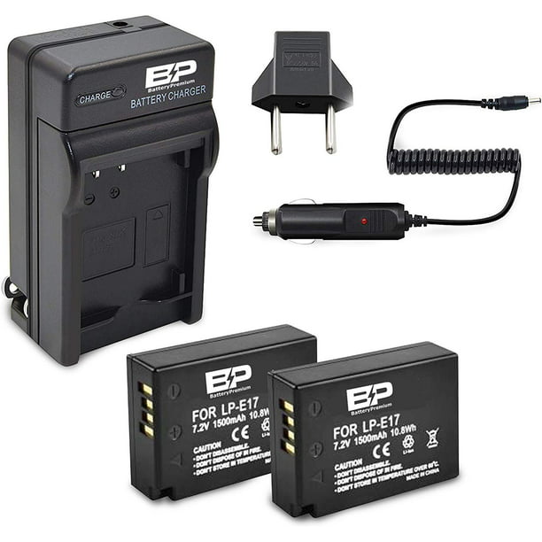 BP 2 Pack LP-E17 and Charger EOS Rebel SL2, SL3, T6i, T6s, T7i, M3, M5, M6, 200D, 77D, 750D, 760D, 800D Digital SLR Camera - Walmart.com