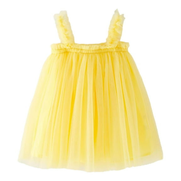 Gubotare Toddler Girl Dress Toddler Girls Butterfly Birthday Dress Rainbow Tulle Formal Wedding Party Ruffle Tutu Dresses (Yellow,Size 2-3 Years)