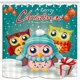 thumbnail image 1 of ABPHQTO Búho de dibujos animados de Navidad y caja de regalo en la nieve Cortina de ducha de baño de tela de poliéster 160x180 cm, 1 of 1