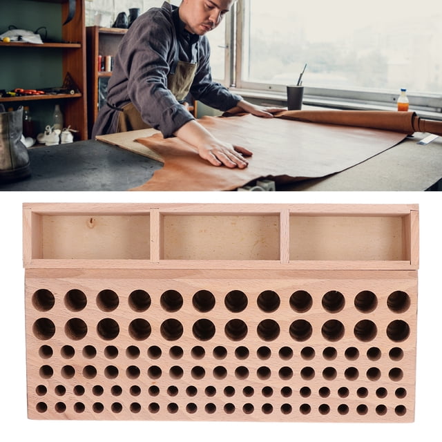 Soporte de Herramientas de Artesanías, Soporte de Cuero de Madera Regalo Multipósito Fácil de Almacenamiento Alta Resistencia Para Sostener Estampillas
