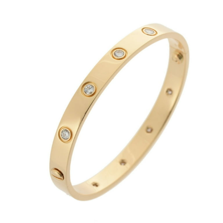 Pre-Owned CARTIER Cartier Love Bracelet All Diamond #16 Women