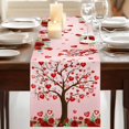 thumbnail image 3 of Table Runners 90 Inches Long Dress Scarves, Valentine's Day Farmhouse Coffee/Dining/Kitchen Table Runner for Living Room, Pink Romantic Red Love Trees Roses 13x90 Inch, 3 of 9